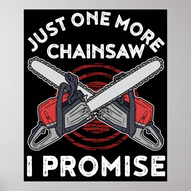 Woodworking Gift Manar Lumberjack Arborist Chainsz Poster (Framsidan)