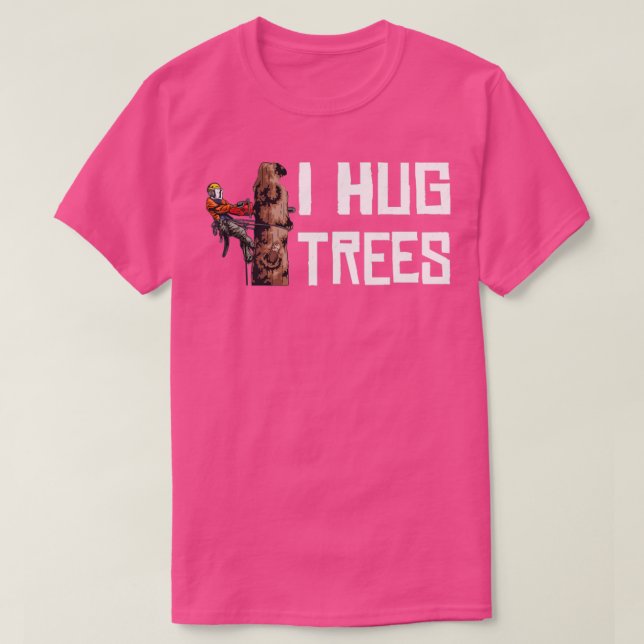 Woodworking I Hug Träd Lumberjack T Shirt (Design framsida)