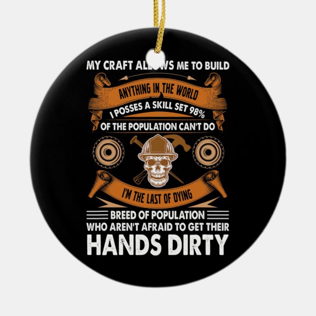 Woodworking My Craft tillåter mig Woodturner Julgransprydnad Keramik (Framsidan)