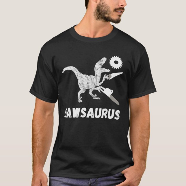 Woodworking Sawsaurus Woodworkers Dinosaurs Trex C T Shirt (Framsida)