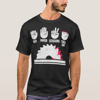 Woodworking Sten Papper Scissor Bord födelsedagspo T Shirt