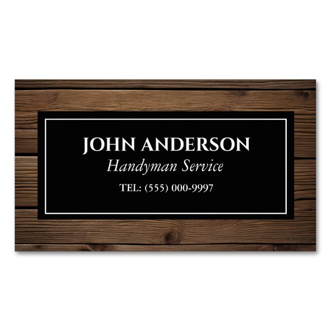 Woodworking Verktyg Carpenter Handyman Business Magnetiska Visitkort (Framsida)