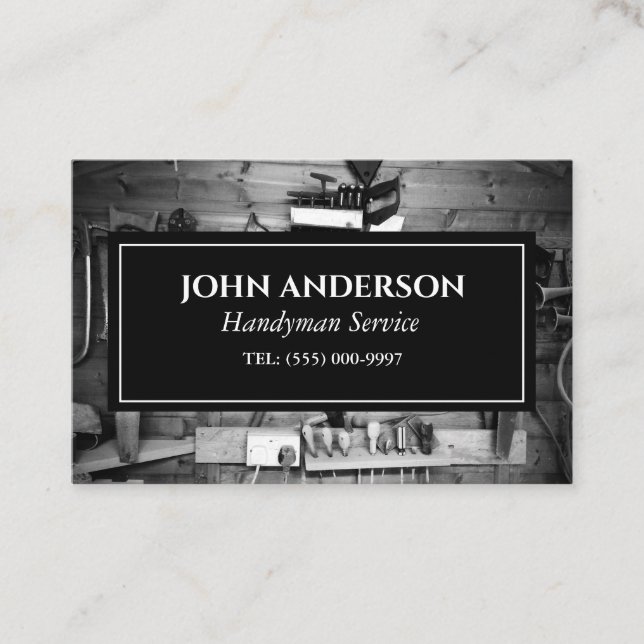 Woodworking Verktyg Carpenter Handyman Business Visitkort (Framsida)