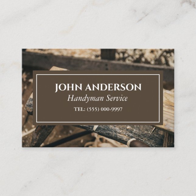 Woodworking Verktyg Carpenter Handyman Business Visitkort (Framsida)
