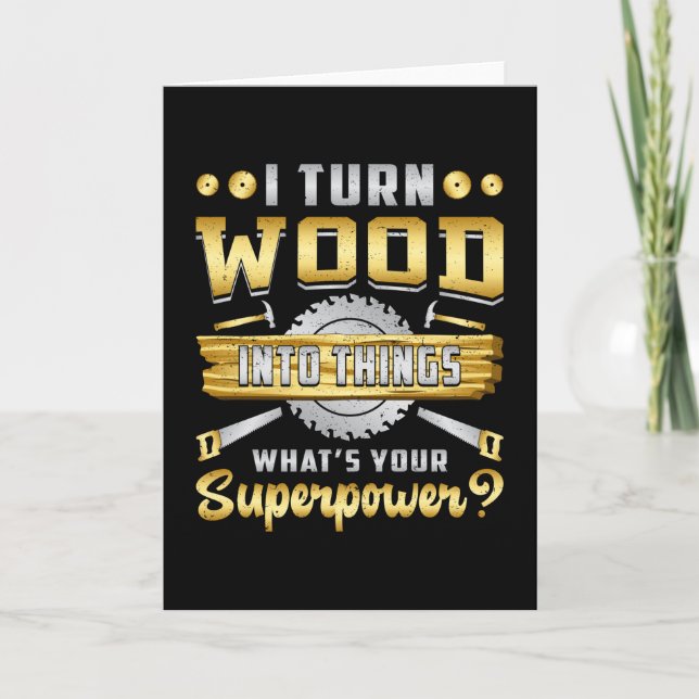 Woodworking Woodworking Carpenter Superpower Gift Kort (Framsida)