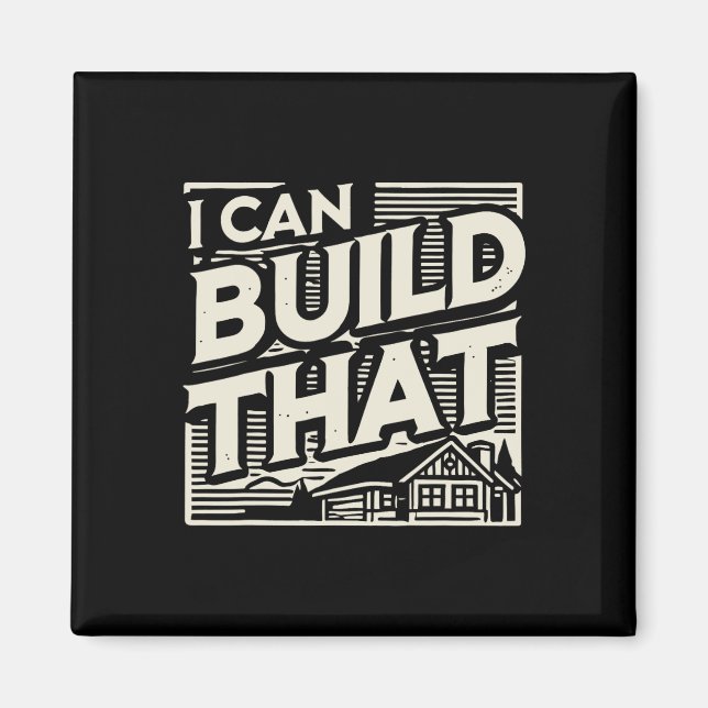 Woodworking Woodworking House Builder I kan Bygga  Magnet (Framsidan)