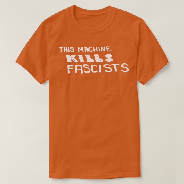 Woody Guthrie Den här Maskin-Dödan  fascister Folk T Shirt (Design framsida)