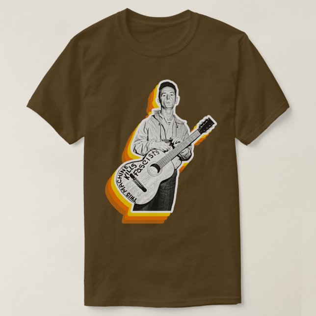 Woody Guthrie Retro Fade T Shirt (Design framsida)