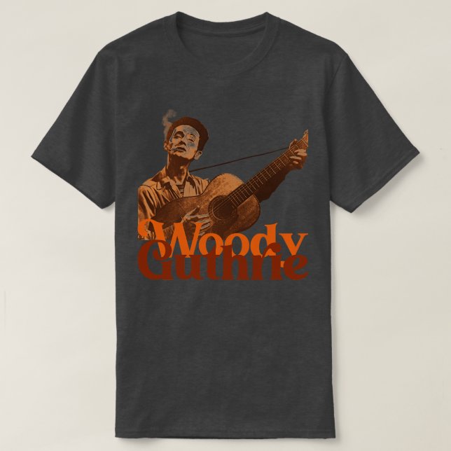 Woody Guthrie Sepia Fade T Shirt (Design framsida)