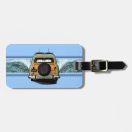 Woody Wave Hawaiian Surfa Illustration Bagagebricka