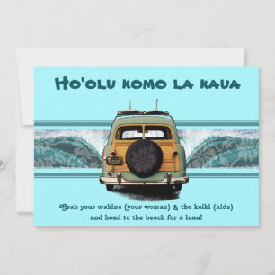 Woody Wave Luau-inbjudningar Inbjudningar