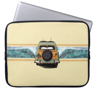 Woody Wave Surfer Neoprene Wetdräe Laptop Fodral