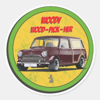 Woody Wood Sticker Runt Klistermärke