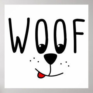 Woof! Djurälskare Tecknad Gbit för Hund Cute Puppy Poster