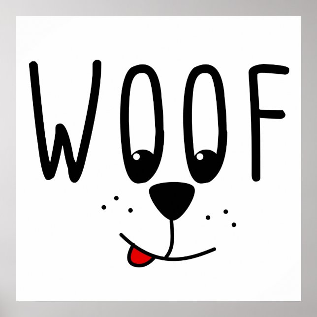 Woof! Djurälskare Tecknad Gbit för Hund Cute Puppy Poster (Framsidan)