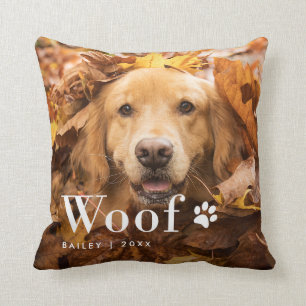 Woof Foto och utskrift av Hund Kudde