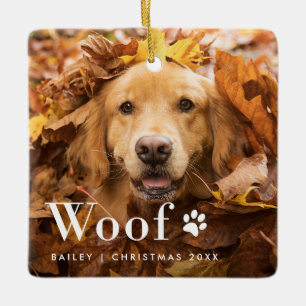 Woof Foton och utskrift på Hund Julgransprydnad Keramik