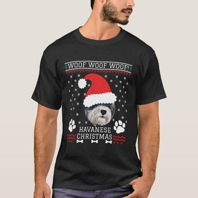 Woof Havanese Ugly T Shirt (Framsida)