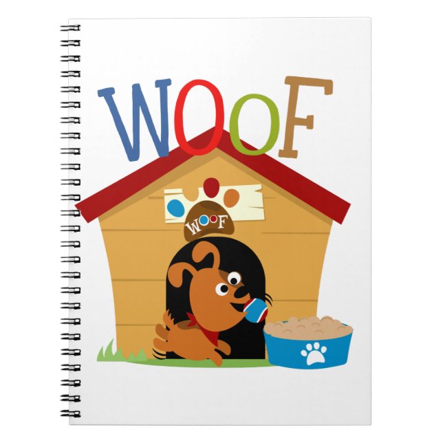 Woof Hund Anteckningsbok Med Spiral (Framsidan)
