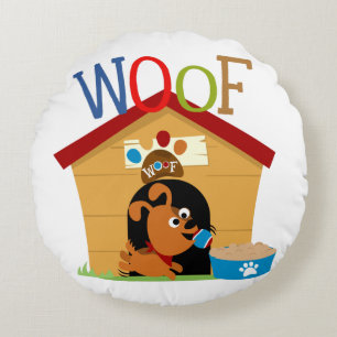 Woof Hund Rund Kudde