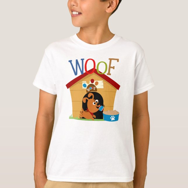 Woof Hund T-shirt (Framsida)