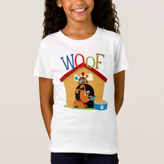 Woof Hund T Shirt (Framsida)