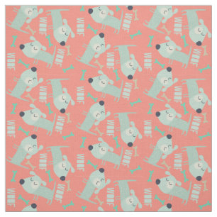 Woof Hundar och Bones Fabric Tyg