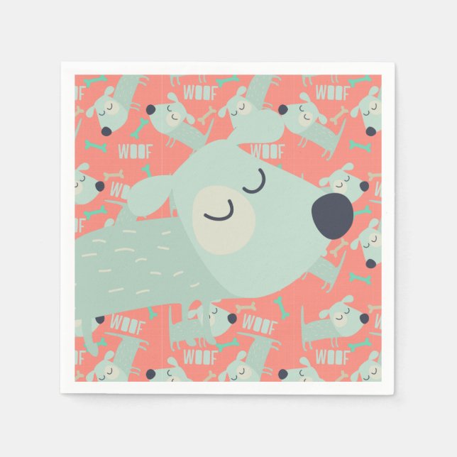 Woof Hundar och Bones Pappersservett (Framsidan)