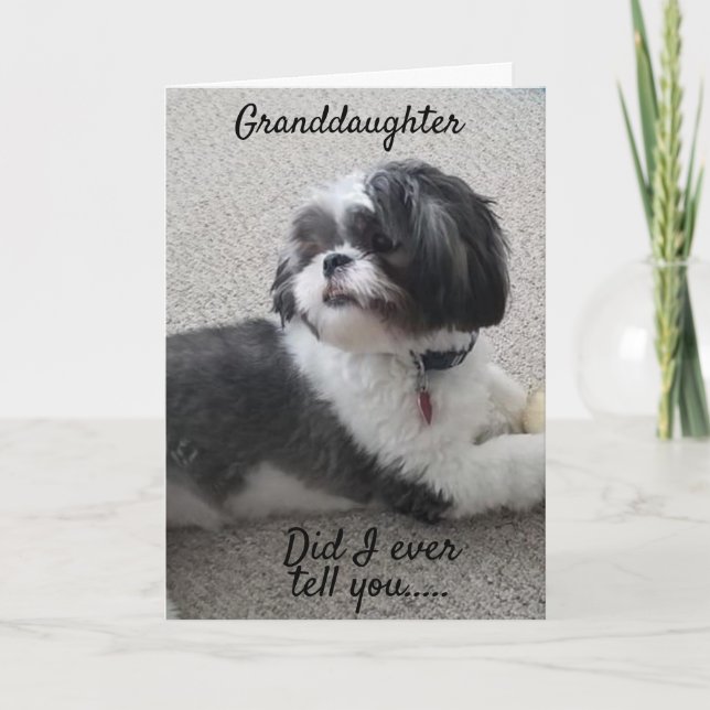 *WOOF* LYCKLIG *BIRTHDAY* TILL MY *GRANDDAUGHTER* KORT (Framsida)