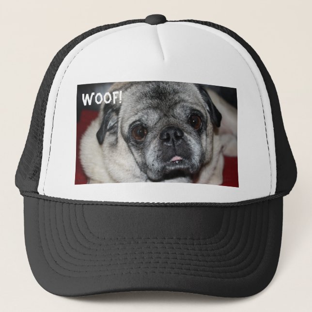 Woof, Pug Hat Truckerkeps (Framsida)