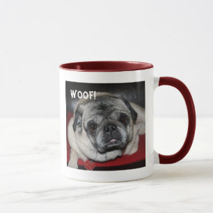 Woof, Pug Ringer Mugg