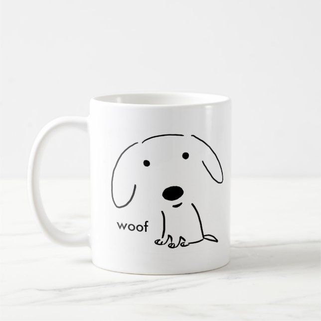 Woof Puppy Hund | Cute Anpassningsbar Kaffemugg (Vänster)