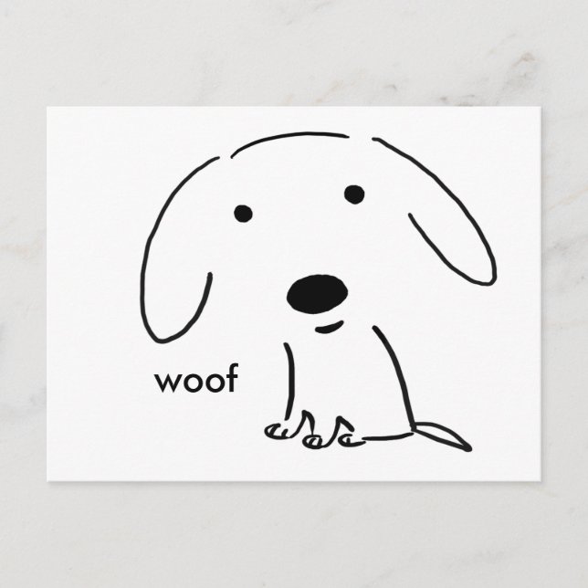 Woof Puppy Vykort (Framsida)