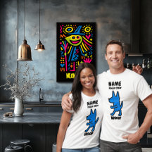 Woof Rolig Hund T-Shirt – Anpassad Hundgäng Design