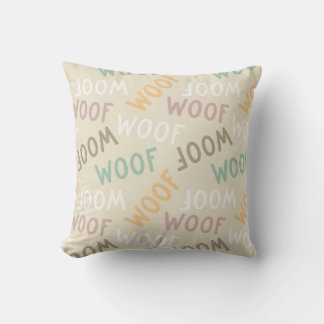 Woof Typography Mönster Kudde