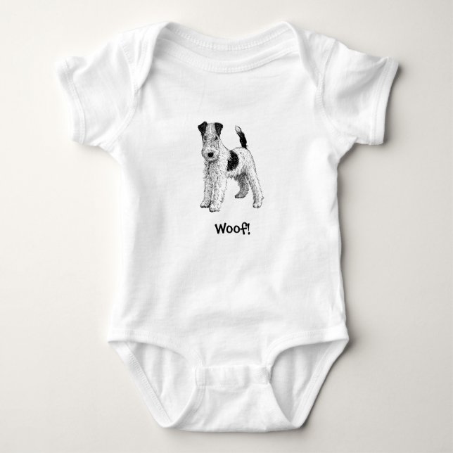 Woof! VovvebabyBodysuit - foxterrier T-shirt (Framsida)