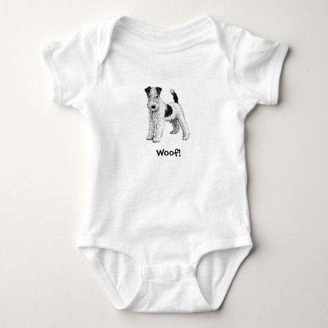 Woof! VovvebabyBodysuit - foxterrier Tröja (Framsida)