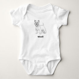 Woof! VovvebabyBodysuit - västra höglands- Terrier T-shirt