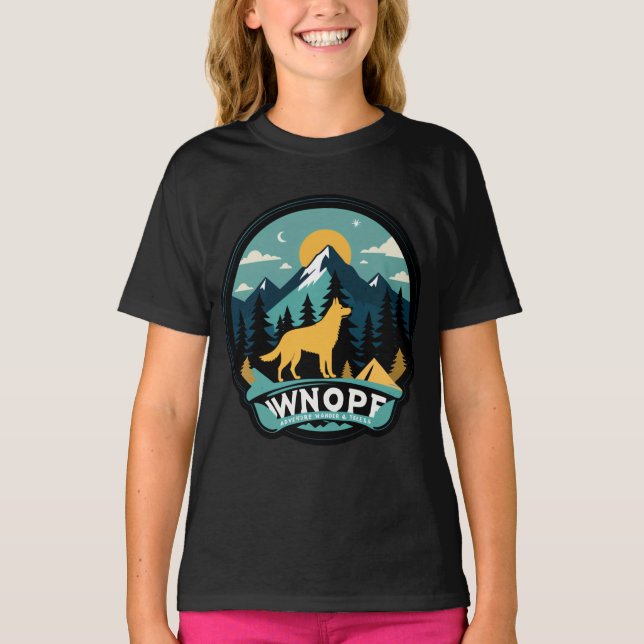 Woof & Wander - Äventyr Hund T-Shirt (Framsida)