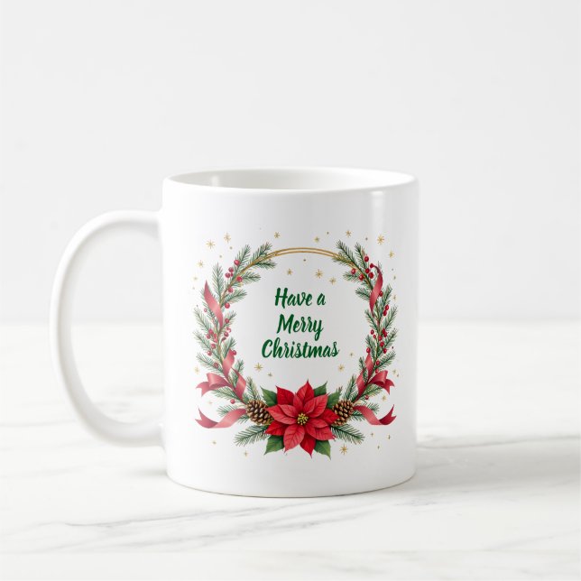 Woof Woof Christmas Mug - Customizable Text  Kaffemugg (Vänster)