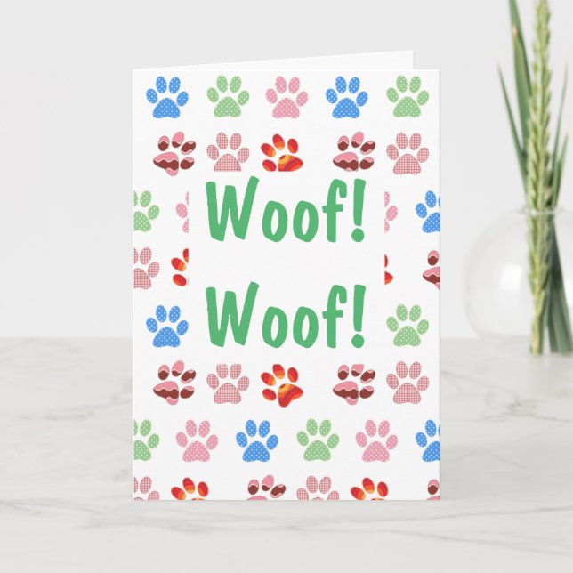 Woof! Woof! Födelsedag Kort (Framsida)