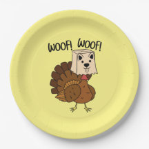 Woof Woof Funny Thanksgiving Turkiet Middag