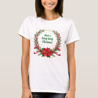 Woof Woof Julskjorta - Anpassningsbar text T Shirt