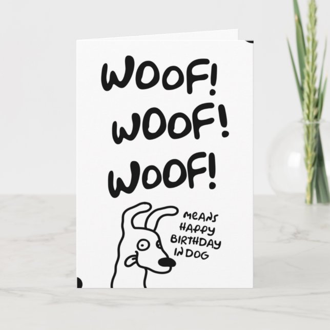 Woof! Woof! Woof! Elak Grattis på födelsedagen i h Kort (Framsida)