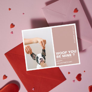 Woof you BE Mine Hund för Valentineser Vykort