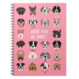 Woof you be my Hund Mönster Anteckningsbok