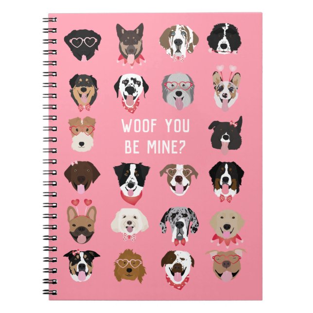 Woof you be my Hund Mönster Anteckningsbok (Framsidan)