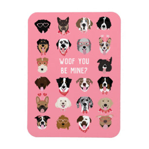 Woof you be my Hund Mönster Magnet
