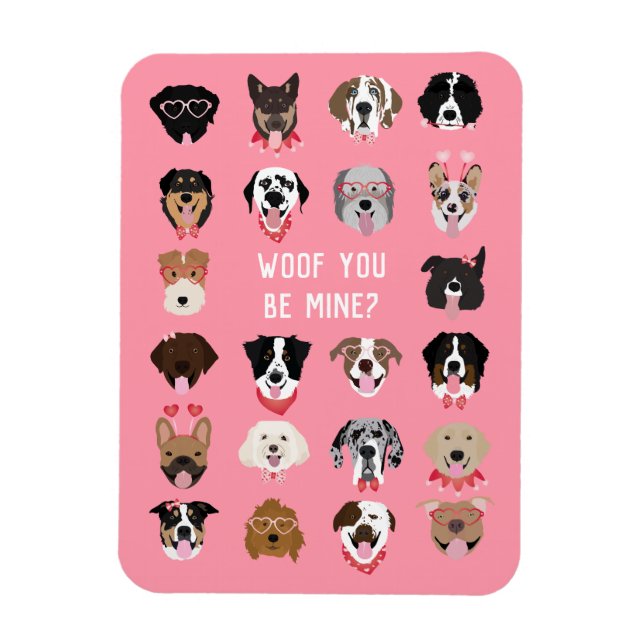 Woof you be my Hund Mönster Magnet (Vertikal)