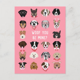 Woof you be my Hund Mönster Vykort